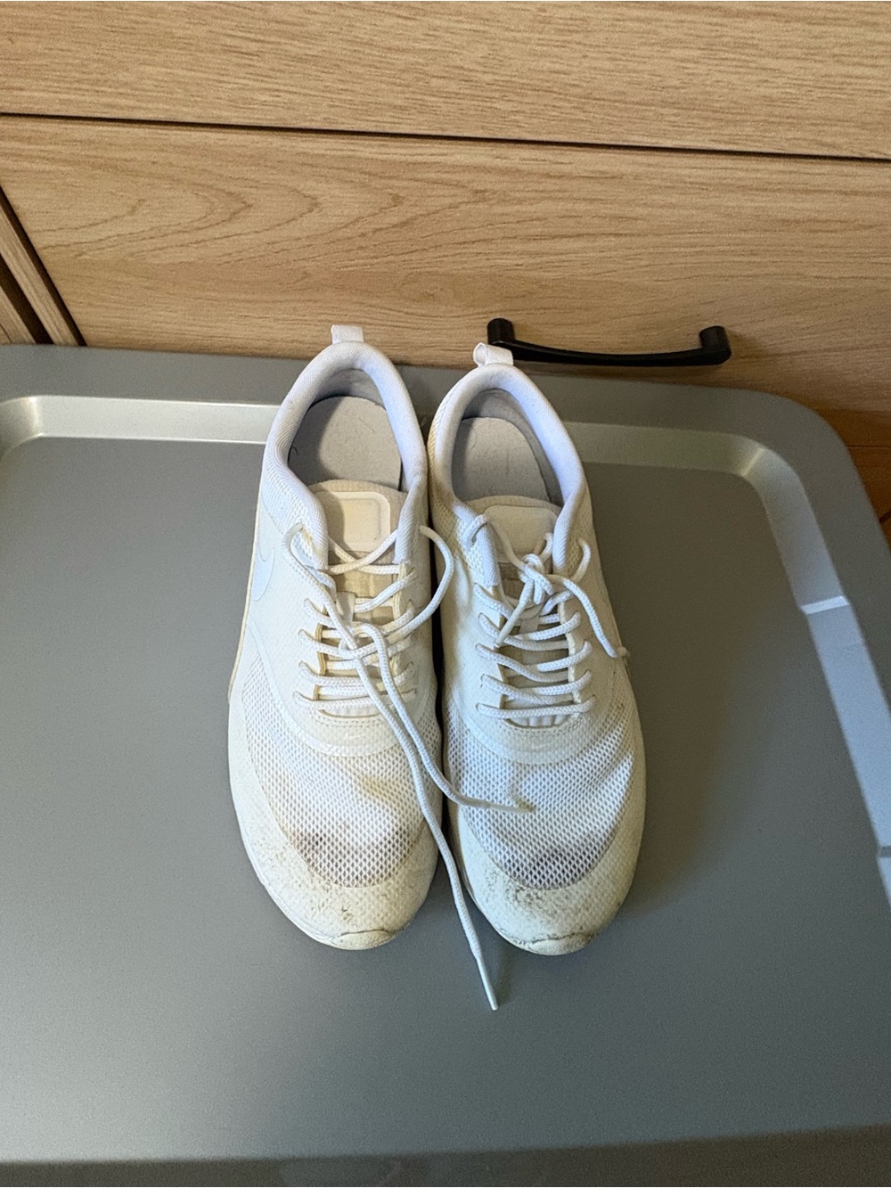 Nike White Mesh Running Sneakers